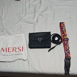 Black Studded Crossbody Bag